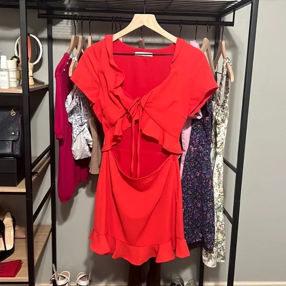 MIA RUFFLE TIE DRESS - Picture 2 of 4